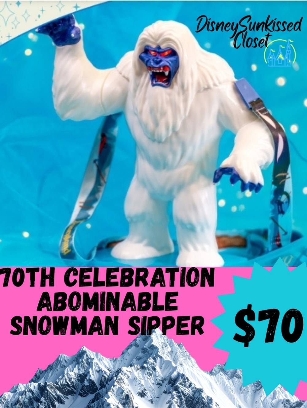 Disneyland Park Exclusive 70th Anniversary Abominable Snowman Sipper